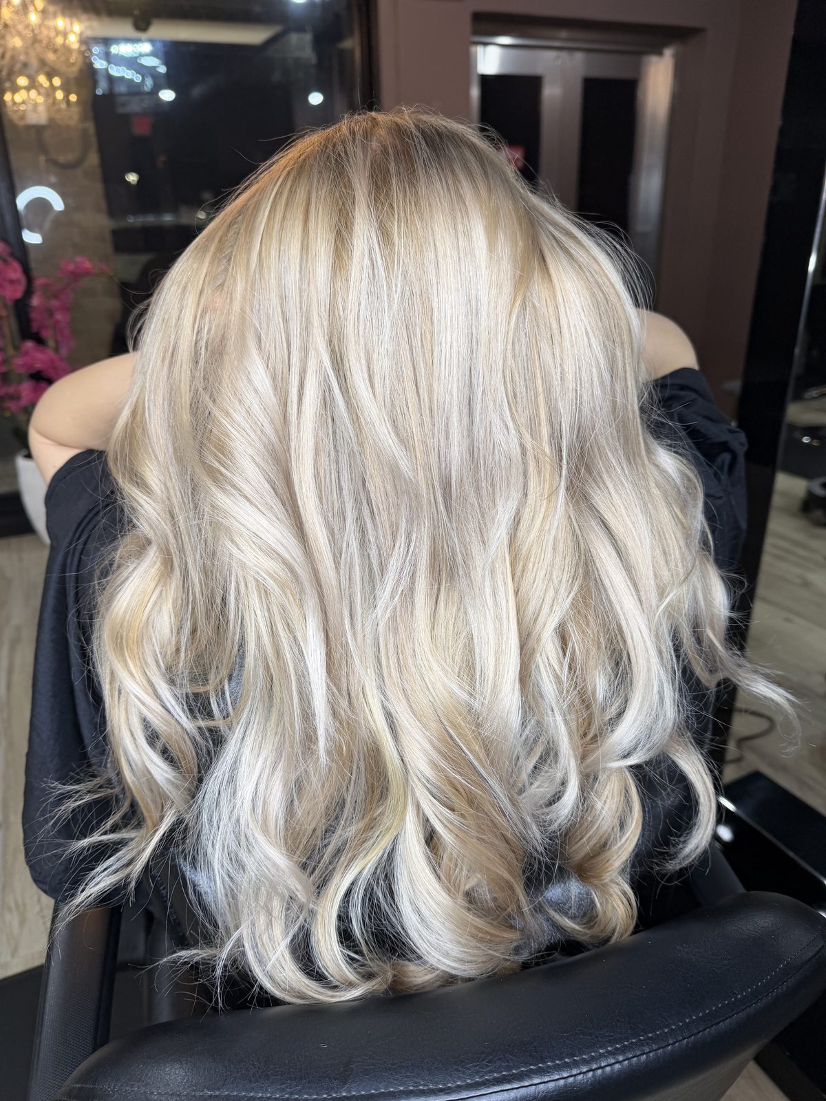 Full, flowing balayage waves showing length and movement